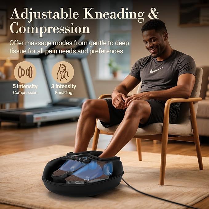 FSA Eligible HSA Foot Massager for Neuropathy, [2026 Upgraded] - Feet Massager with Heat, Compression, 3D Deep Kneading Relief for Foot Fatigue Relief & Neuropathy, Birthday Gifts for Women, Men