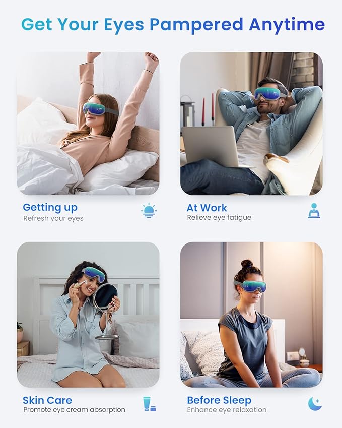Eye Massager Eye Mask with Heat & Remote Control & Eye Care Device Eye Beauty