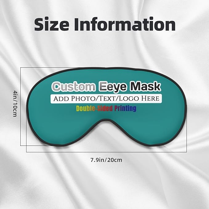 Custom Eye Mask,Add Your Image Text Personalized Sleep Shade Soft Blindfold Eyemask Blackout Eye Cover with Adjustable Strap for Sleep,Travel,Nap Tropical Blue