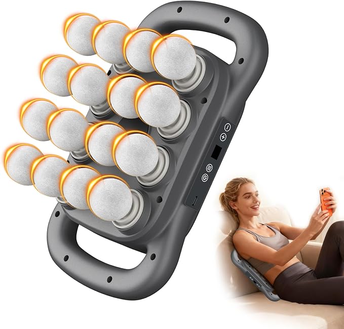 chinensis 16 Head Massage Gun Deep Tissue Percussion Muscle Massager - 9 Speeds Handheld Electric Body Massager for Athletes, Quiet Fascia Gun for Back Neck Shoulder Pain Relief, Gifts for Men Women