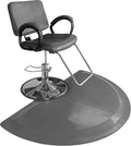 Rhino Mats, Rhino Hide Salon Mat, Non-Slip Standing Cushioned Comfort Anti-Fatigue Mat for Salon, Barbershop, or Spa (Gray, Semi-Circle 3' x 3.5' x 1/2")
