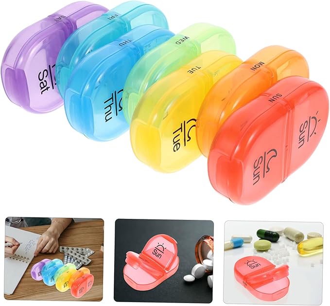 Portable Weekly Medicine Organizer Tight Seal Travel-Friendly Pill Case for Vitamins and Medication Compact Design Multiple Compartments for Easy Daily Use