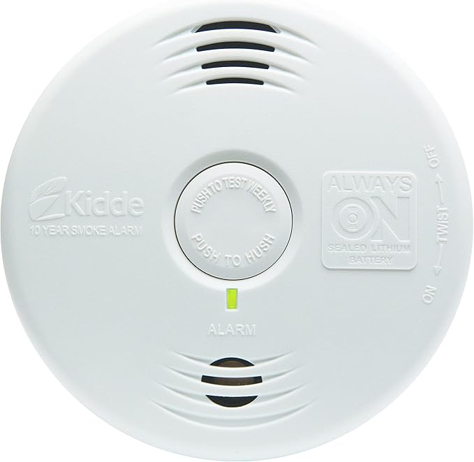 Kidde Smoke Detector, 10-Year Battery, Photoelectric Sensor Smoke Alarm, White