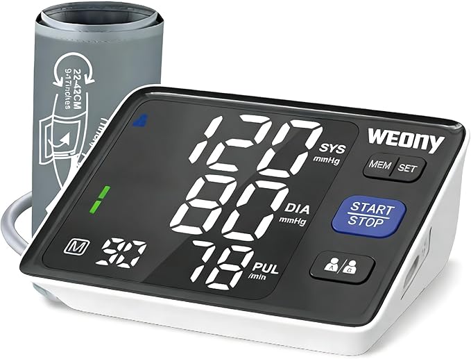 Blood Pressure Monitor for Home Use, Blood Pressure Machine Upper Arm, Adjustable Large Blood Pressure Cuff 9-17'', Automatic Blood Pressure Monitor with 2×199 Sets & Large LED Backlit Screen