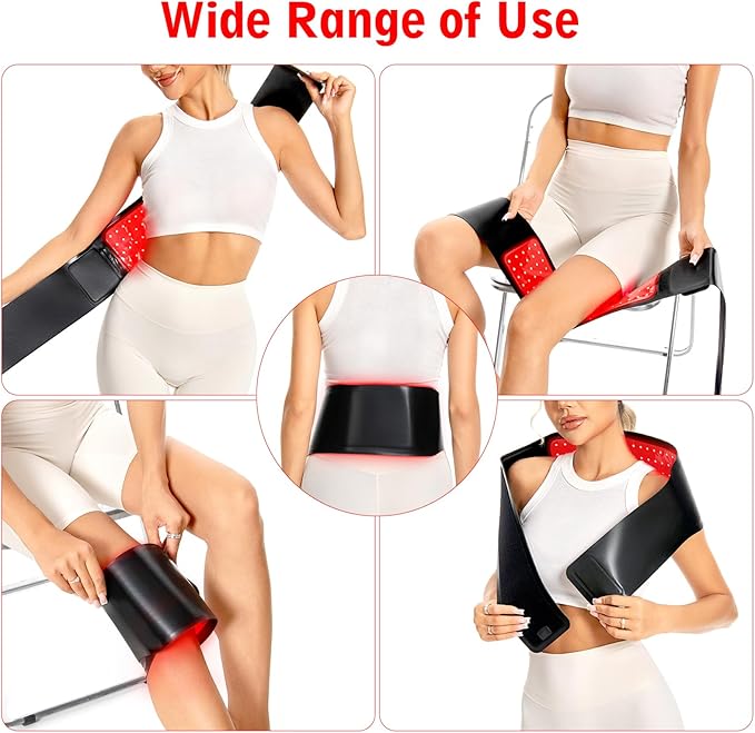 Wireless Red Light Therapy Belt, Portable Infrared Light Therapy Wrap Red Light Therapy Device for Body with 10000mAh Power Pack for Back Shoulder Waist Muscle Pain Relief for Women Men