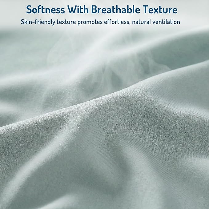 Degrees of Comfort Coolmax® Cooling Bed Sheets California King Size for Hot Sleepers, Moisture Wicking Sheet Set for Night Sweats, Deep Pocket, Ultra Soft, Cozy for All Seasons, Aqua 4 Pieces