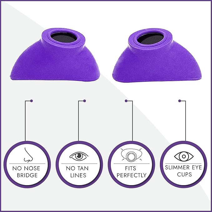 Super Sunnies Slim Flex UV Eye Protection FDA Compliant Eyeshields Individual Tanning Bed Goggles, Red Light Therapy Glasses