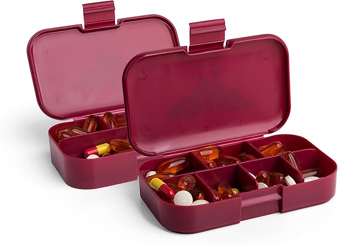 Smartshake DC Comic Pill Box Organizer (Pack of 2) - Portable Size, BPA Free - Medicine Storage Box for Daily Use - 7-Day Pill case for Travel, Vitamin, and Supplement (Wonder Women)