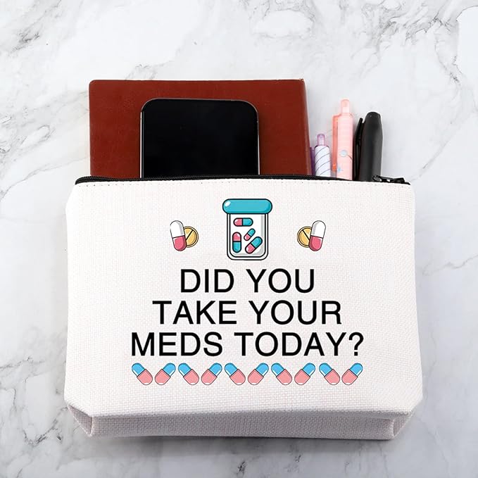 MNIGIU Funny Medicine Bag Did You Take Your Meds Today Meds Bag Drug Storage Bag for Medicine Pill Tablet Weekly Bottle
