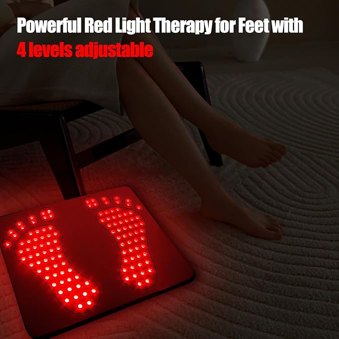 850nm Infrared Foot Therapy Device - Red Light Panel for Feet and Toes with Adjustable Heat & Timer, Home & Office Comfort Care