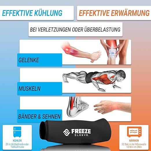 FreezeSleeve Ice & Heat Therapy Sleeve- Reusable, Flexible Gel Hot/Cold Pack, 360 Coverage for Knee, Elbow, Ankle, Wrist- Turquoise, X-Large