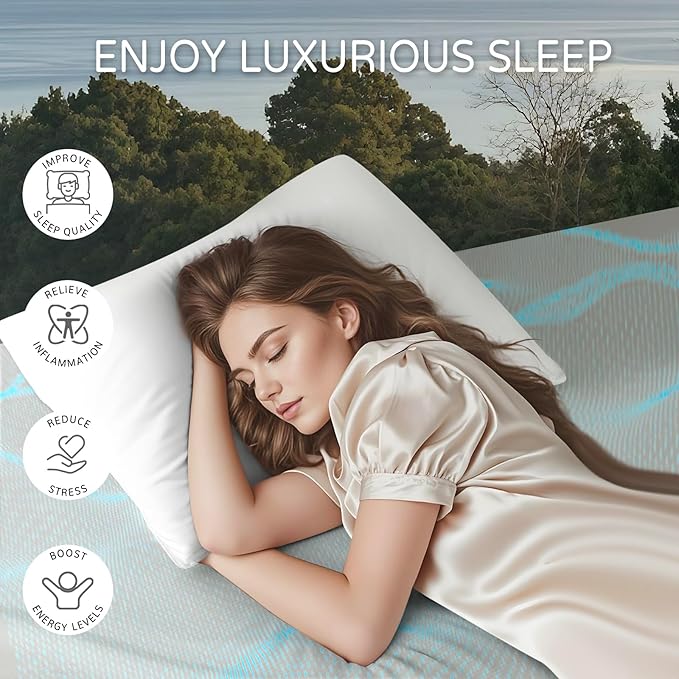 Grounding Sheet Queen Size-90% Organic Cotton & 10% Silver Fiber, Deep Pocket 18" Design, Soft & Conductive, for Better Sleep & Stress Relief Earth Grounf Bedding(Beige,60"x80"x18")