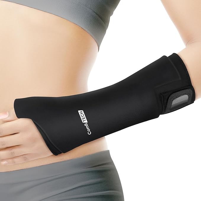 Comfitech Wrist Ice Pack Wrap for Hand, Thumb & Arm with Extended Coverage, Carpal Tunnel Cooling Sleeve for Better Putting On & Off, Cold Gloves Reusable, Medium