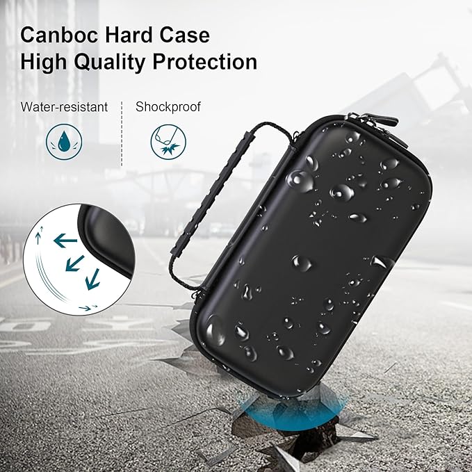 Canboc Carrying Case for Asthma Inhaler, Handheld Spacer for Adults, Mask, Inhaler Spacer Bag with Removable Shoulder Strap, Mesh Pocket fit Medicine or Other Essentials, Black (Case Only)