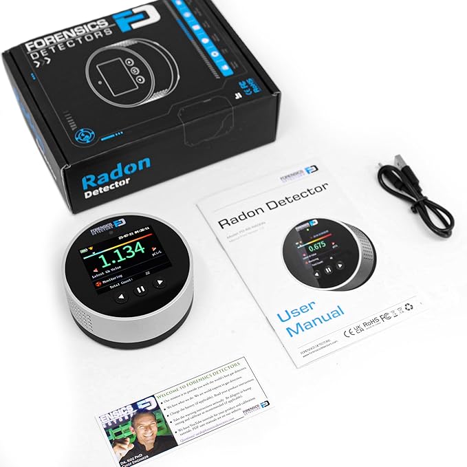 Radon Detector by Forensics | Home Use | Upgraded 20-Year Sensor Life | Version 2.0 |