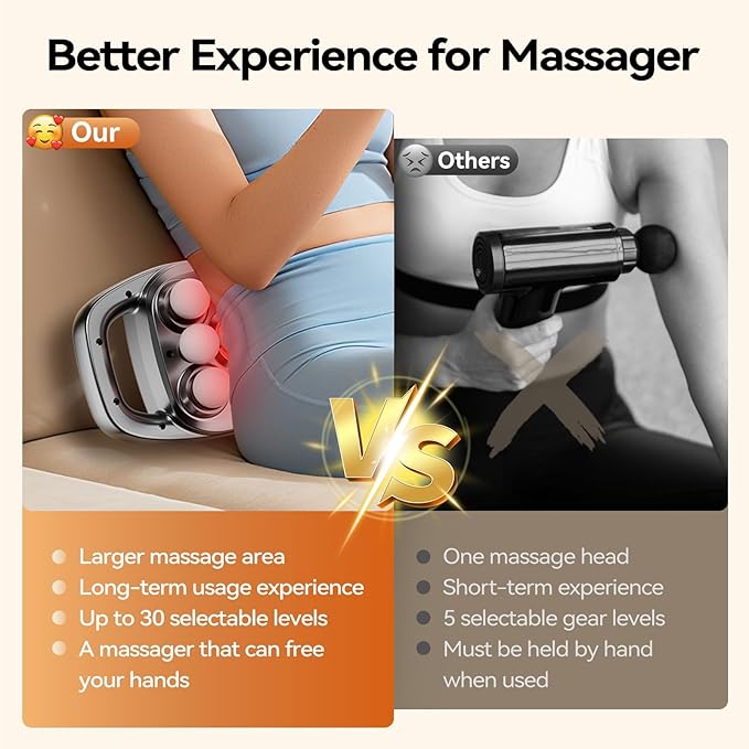 Gurui 12 Heads Massage Gun Deep Tissue with 3 Model & 30 Levels, Cordless Quiet Back Massager for Pain Relief Deep Tissue, Neck Massager Birthday Gifts for Men