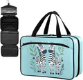 Fustylead Cute Cartoon Zebras and Leaves Empty Travel First Aid Bag Large Home Medication Bag with Zipper for Pills,Vitamin,Fish Oil,Supplements for Women and Men