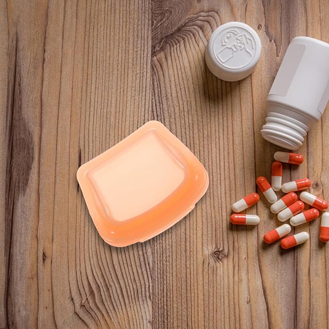 OUNONA Portable Medicine Pouch Reusable Small Silicone Pill Bag with Airtight Seal Compact Travel Pill Organizer for Daily Medication