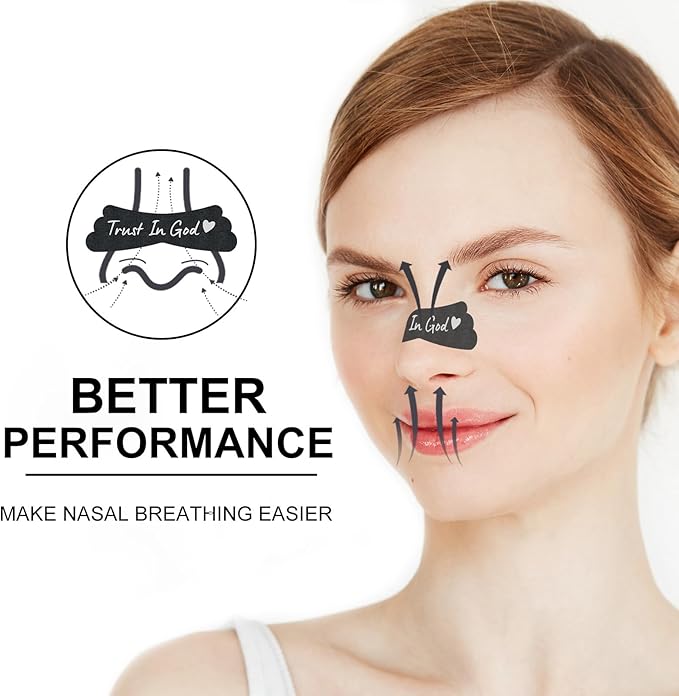 Nasal Strips for Snoring - Extra Strength Nose Strips for Breathing - Nose Tape for Sport, Work and Sleep - Anti Snoring Strips Help Stop Snoring (Black-100 PCS)