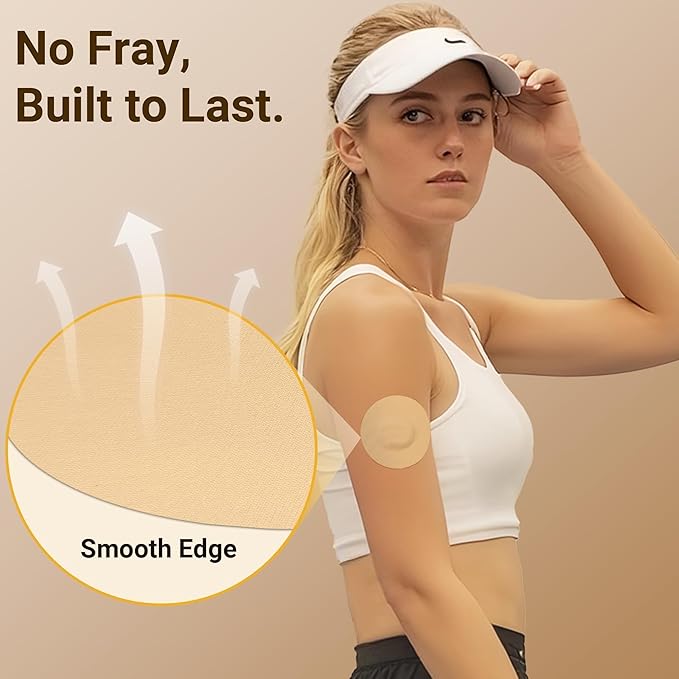 Libre 3 Sensor Covers Waterproof, 20 Pack Freestyle Libre 3 Plus Covers, Bump-Proof with Hard Cap, Waterproof Breathable Medical CGM Adhesive Patches, 14-Day CGM Protection (Beige)