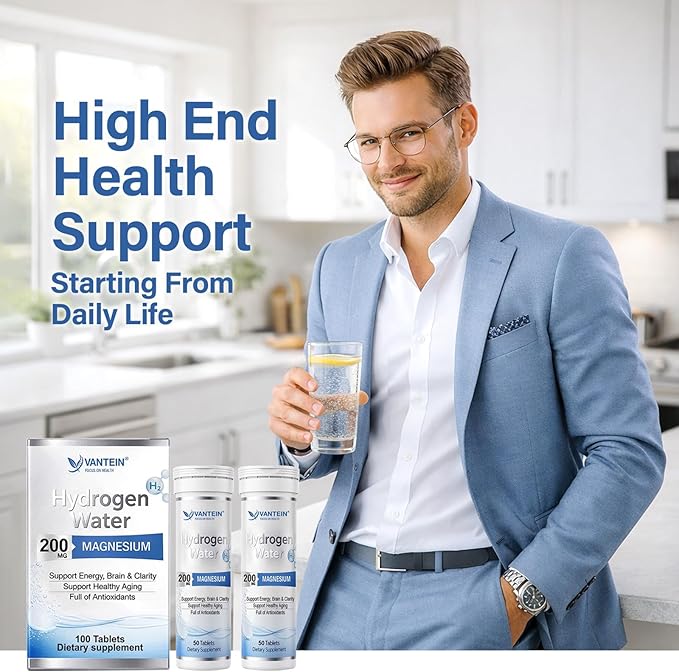 H2 Molecular Hydrogen Tablets with Magnesium - 100 Tablets Hydrogen Water Tablets for Athletic Recovery, Energy & Cellular Health – Lemon & Raspberry Variety