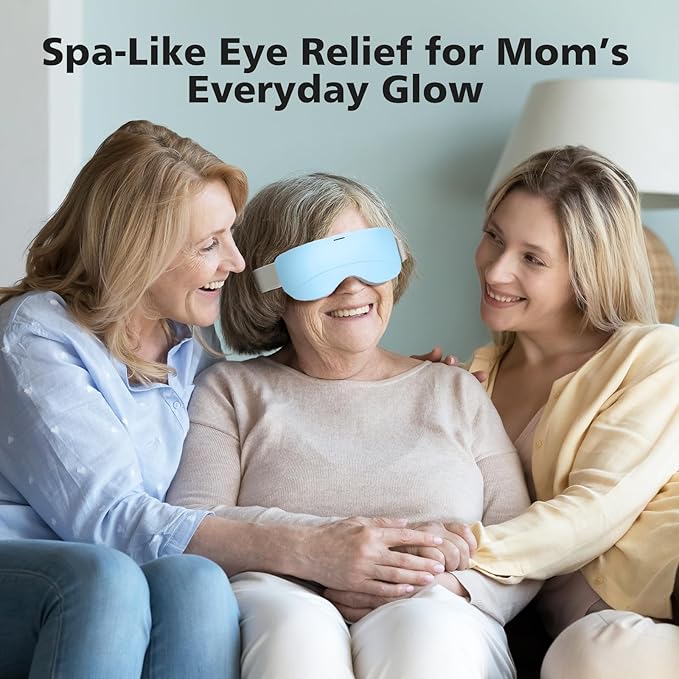 Eye Massager with Heat, Face Massager, Mask for Migraine & Headache Relief, Improved Sleep, Birthday Gifts for Mom Dad Women Men Her Him