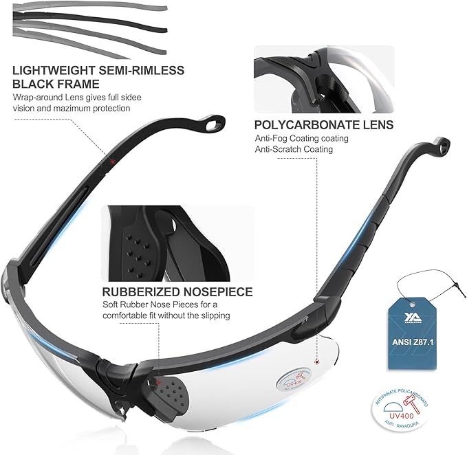 xaegistac Shooting Glasses with Case Anti Fog Hunting Safety Glasses for Adults