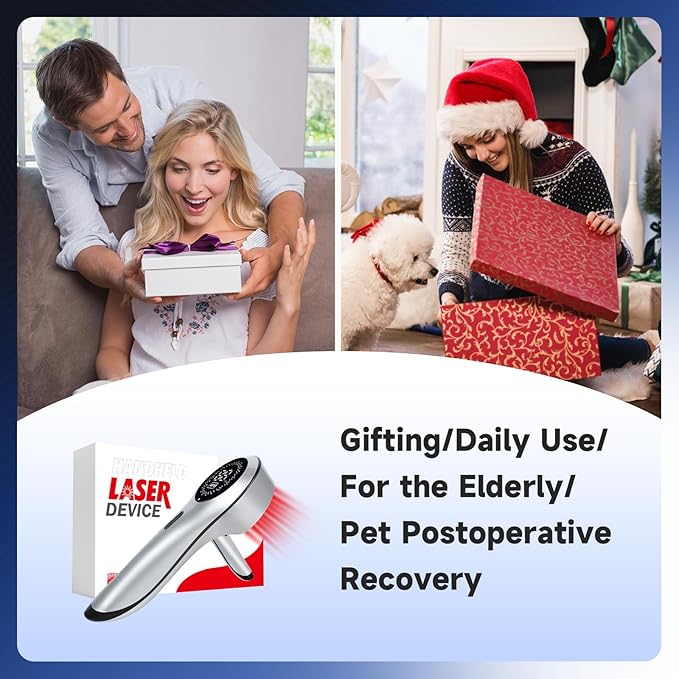 Infrared Red Light Therapy for Pet, Ariysah Cold Laser Therapy Device with Magnetic Cover, Home Handheld Light Therapy Device, Suitable for Body Pain Relief, Gifts for the Elderly(3*808nm+13*650nm)