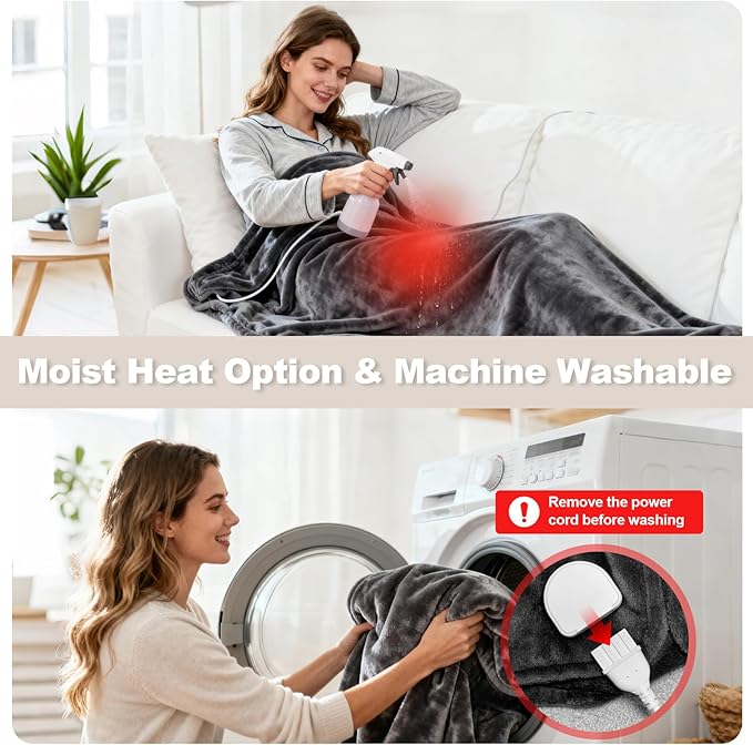 Extra Large Heating Pad for Back Pain Period Cramps Relief, King Size 59x27 Full Body Wrap Around Electric Heat Pad, Plug in Wearable 2 in 1 XXL Heat Cloak, Gift for Women Men Elders Home Office Use