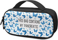 Rnyleeg Blue Butterfly Insulin Bag for Diabetes White Insulin Cooler Travel Case for Women Large Capacity Diabetic Bags for Supplies Glucose Travel Case