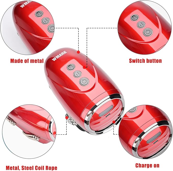 Specialty Hairdressing Massager/Cordless Handheld Massager,USB Charge Neck/Legs/Hand/Face Massager, 2 Massage Nodes 2600AMH (Red-1)