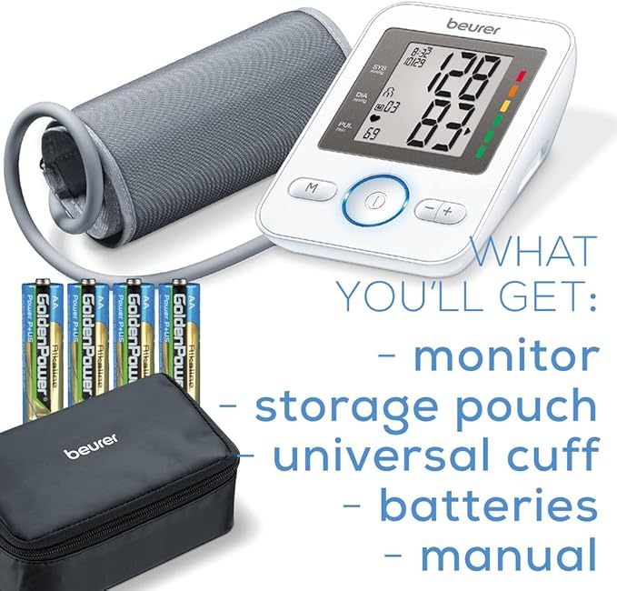 Beurer BM31 Upper Arm Blood Pressure Monitor for Home Use, Large Cuff | Automatic & Digital, 2-Users, XL Display, Irreg. Heartbeat Detector, Universal Cuff Circ. 8.7”-16.5”