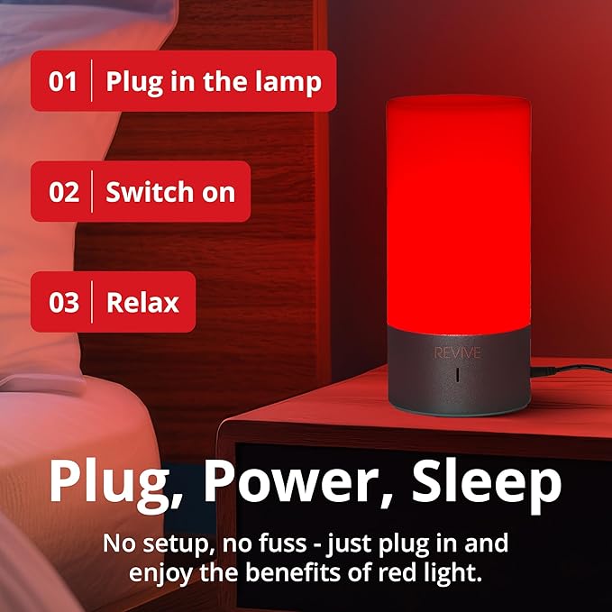 Revive - 670nm Red Lamp by Gamma - Sleep Light - Melatonin Promoting Natural Sleep Aid, Bedroom & Nursery Nightlight