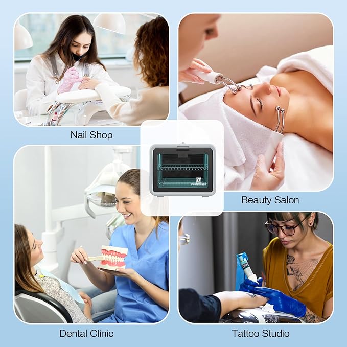SalonDepot UV Sanitizer Cabinet Professional Disinfection Box 8L Capacity for Salon Tools, Manicure Set, Smartphones and Home Use (Gray)
