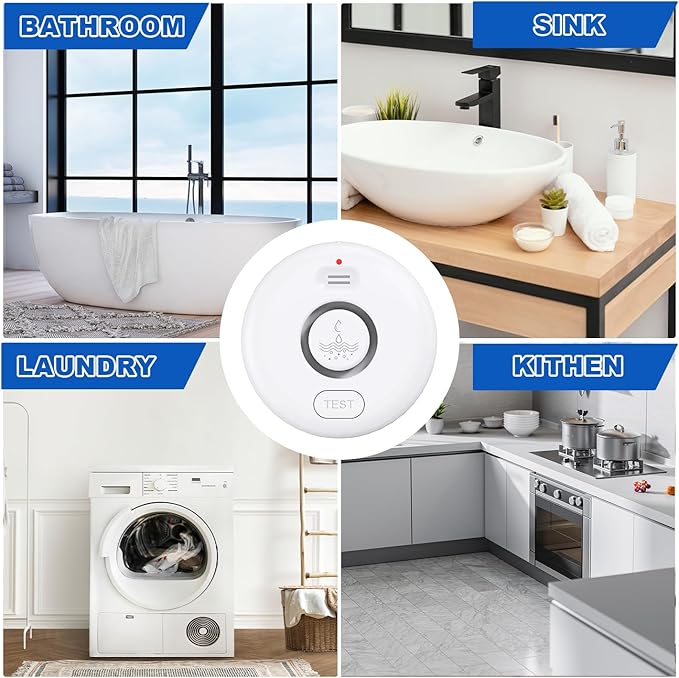 WiFi Water Leak Detectors for Home 3 Pack, Wireless Smart Water Leak Sensor, 120dB Adjustable Water Sensor Alarm Leak Detector, APP Alerts, 3 Water Sensors & 1 Hub for Kitchen, Bathroom, Sink, Laundry
