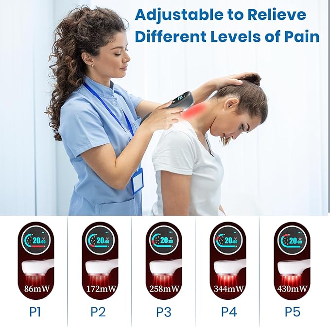 Handheld Red Light Therapy Wand with Stand, Infrared Light Therapy Device for Body, Portable Cold Red Light Therapy Gun for Muscle and Joint Pain(4 * 808nm+14 * 650nm)