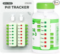 Pill Reminder for Easy Tracking Without Refills, Reusable Pill Tracker for Vairous Bottles, Arthritis-Friendly & Anti-Slide Medication Tracker, Compact Medicine Reminder for Pet Meds, Green, 2-Pack