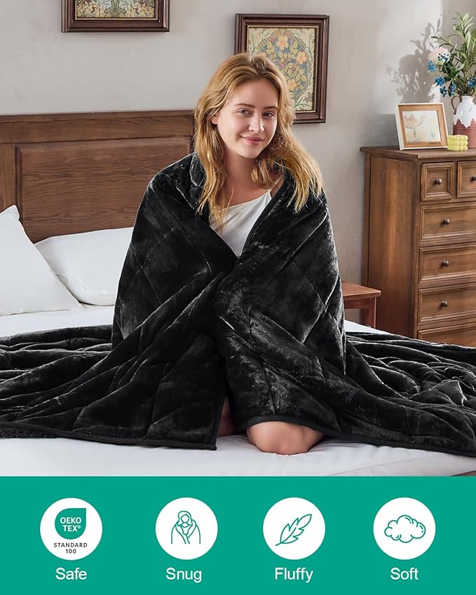 Super Fuzzy Soft Sherpa Fleece Weighted Blanket, 25 lbs Dual Sided Fluffy Heavy Weighted Blankets for Adults - No Bunching with Double Layers of Soft Inner Lining (60"x 80", 25 Pounds)