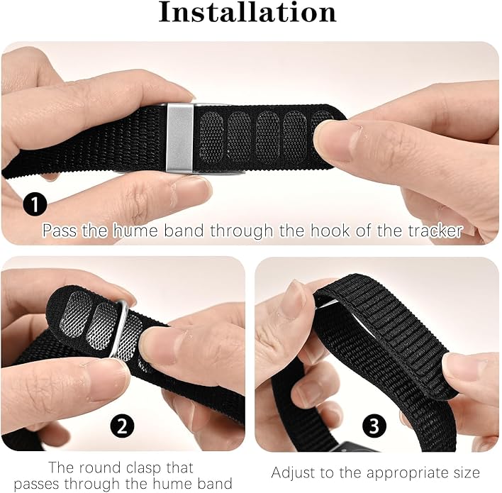 HSWAI Sport Nylon Loop Compatible with Hume Band Replacement, Soft Breathable Lightweight Strap Wristband for Hume Health Band Fitness Tracker Women Men