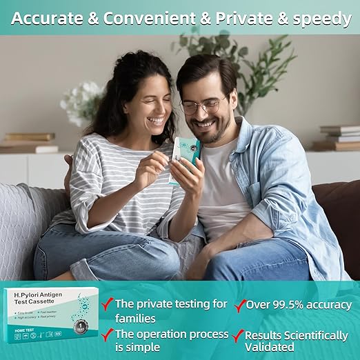 H. Pylori Helicobacter Pylori Stool 4 Test Kit, 10-15 Minutes, Highly Accurate, Easy to Use, Home Testing, No Lab Visit Required