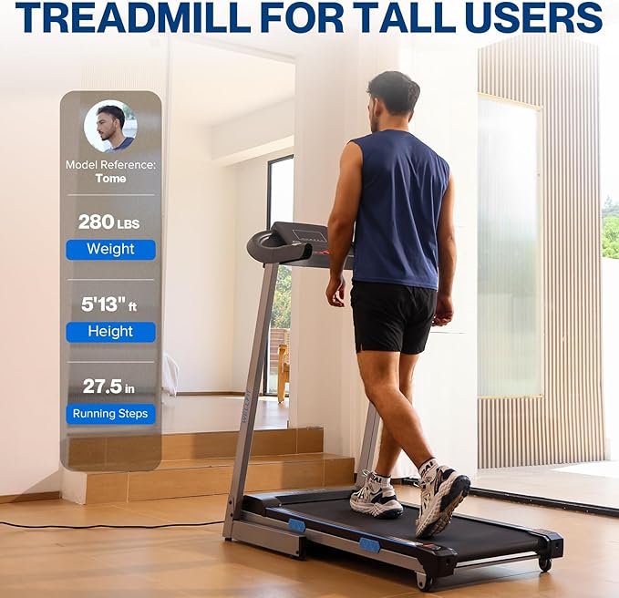 Auto Incline Treadmill with Handle, Portable Treadmill for Home with 350-400LBS Weight Capacity, 4.0HP Foldable Treadmills for Small Space, Heavyduty Walking Pad for Climb Running, Large Running Area
