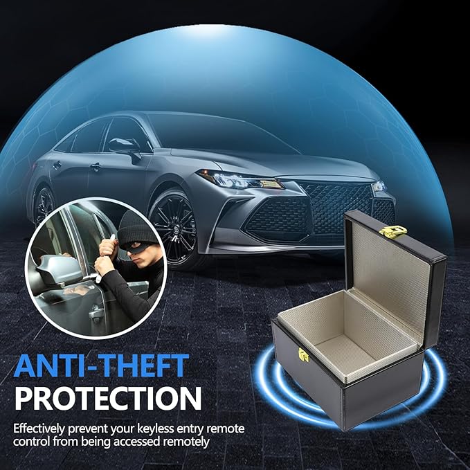 Hovom Faraday Box, 6.70"×4.84"×3.74" RFID Box for Car Keys, Keyless Entry Faraday Key Fob Protector, Anti-Theft Key Signal Blocking Shielding Cage for Cars Security, Car Accessories