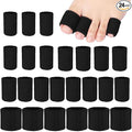 Blulu 24 Pieces Toe Tubes 0.98 Inches Cushion Tube Corn Pads for Toes Sleeves Soft Gel Protectors for Cushions Corns Blisters Calluses 3 Size(Black,Assorted Sizes)