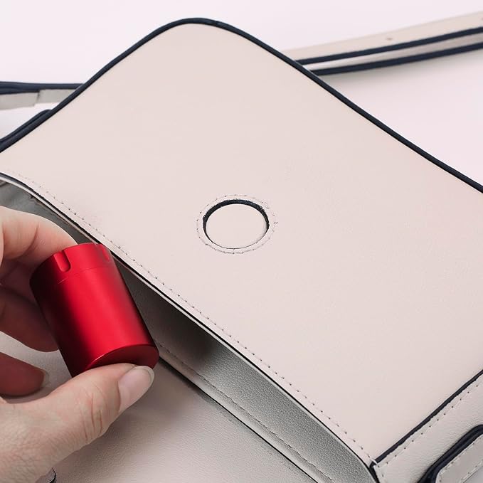 Portable Metal Small Pill Case, Aluminium Alloy Round Pill Box for Travel, Waterproof Pill Box Organizer, Pocket Daliy Pill Holder Pill Container for Medicine Vitamin Fish Oils (Red)