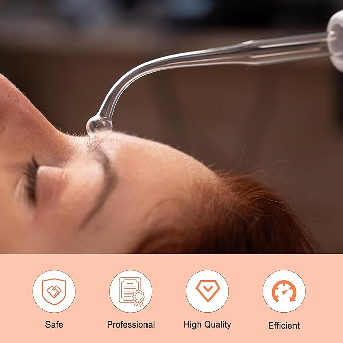 Electrode Wand Glass Tube Electrodes Spare Part for Facial Machine Salon Spa Equipment Elitzia ETJX006 (Orange Point)