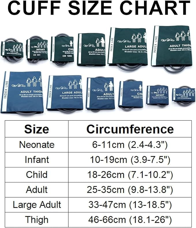Blood Pressure Cuff with Different Size Tubes (Neonate(6~11cm), Green Nylon + 35cm Single Tube)