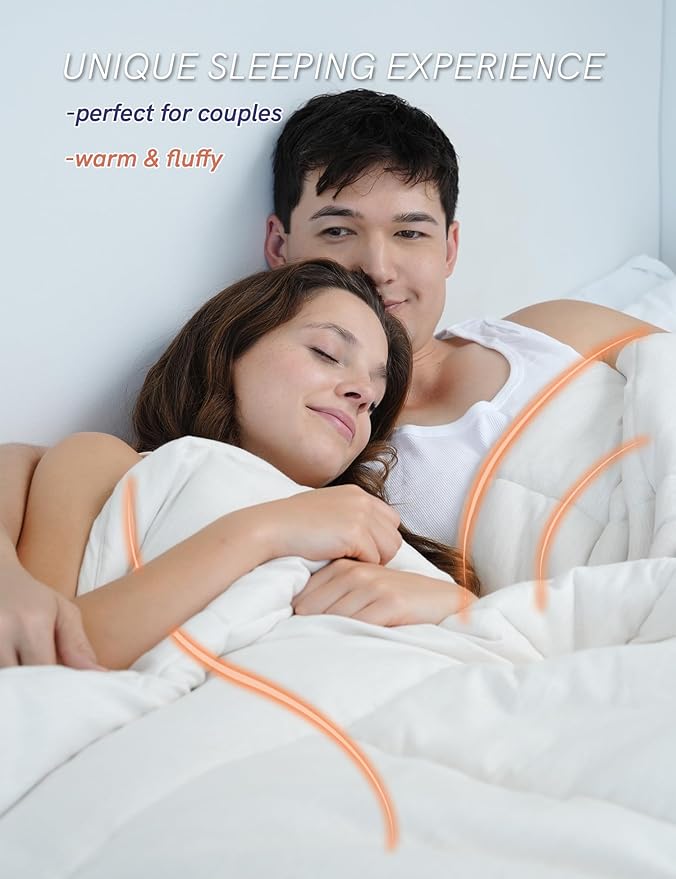 YnM Weighted Blanket King/CA King 20lbs, The Heavy Oversized Weighted Comforter, Warm & Fluffy Throw (White, 20lbs, 104" Lx90 W)