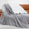 Alomidds Weighted Blanket Queen Size 20lbs 60x80 inches,Sherpa Heavy Blankets for Adults,Fluffy Warm Sherpa & Cozy Soft Flannel Thick Gravity Blanket, Light Grey