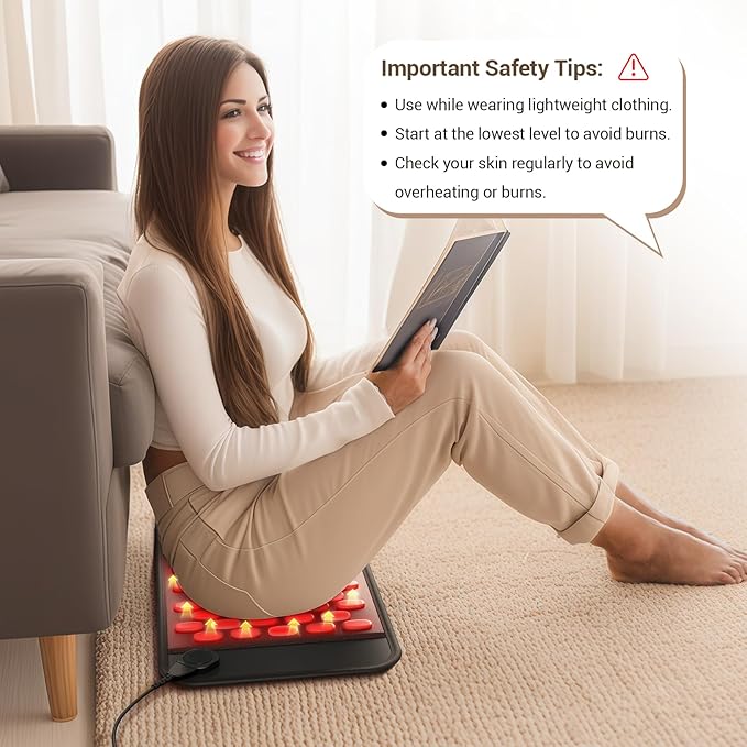Comfytemp Far Infrared Heating Pad for Back, FSA Eligible HSA 65 Tourmaline Natural Stones FIR Deeper Heat Electric Pads for Waist Soothing Warmth, 6 Heat 8 Timer, Birthday Gifts for Mom Dad,12''×24''
