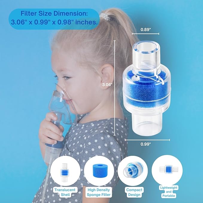 24 Pcs Nispira HME Heat Moisture Exchanger Filter in-Line Humidification Solution Unit for CPAP biPAP Machine & Mask, Z1, Z2, Dreamstation